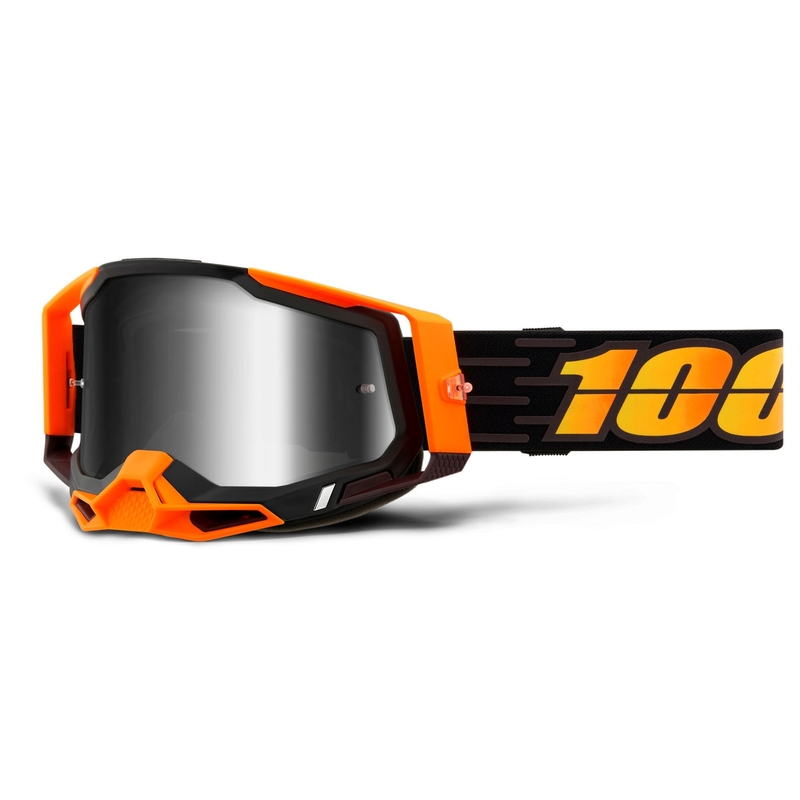 Motokros očala 100% RACECRAFT 2 črno-oranžna (srebrna zrcalna stekla)