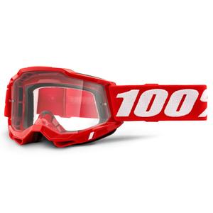 Motokros očala 100% ACCURI 2 rdeča (prozoren pleksi)