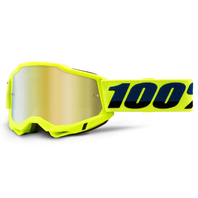 Motokros očala 100% ACCURI 2 fluo rumena (zlati zrcalni pleksi)