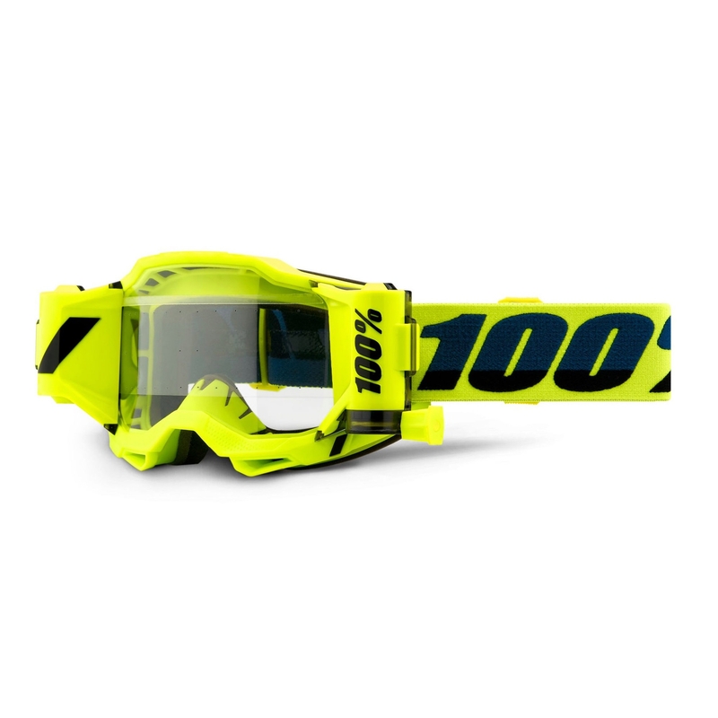 Motokros očala 100% ACCURI 2 Roll-Off fluo rumena (prozoren pleksi) razprodaja