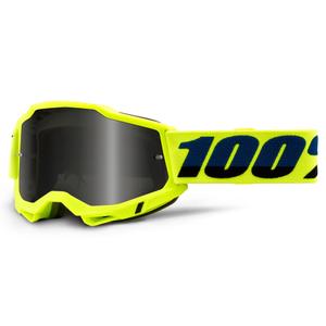 Motokros očala 100% ACCURI 2 fluo rumena (dimljena pleksi stekla)