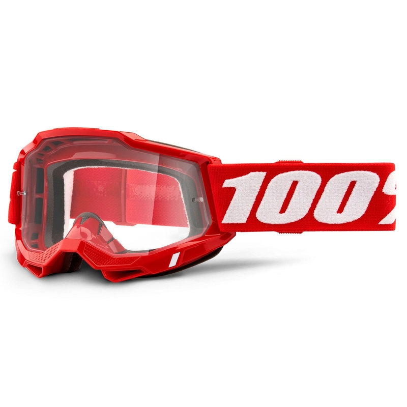 Motokros očala 100% ACCURI 2 OTG rdeča (prozoren pleksi) razprodaja