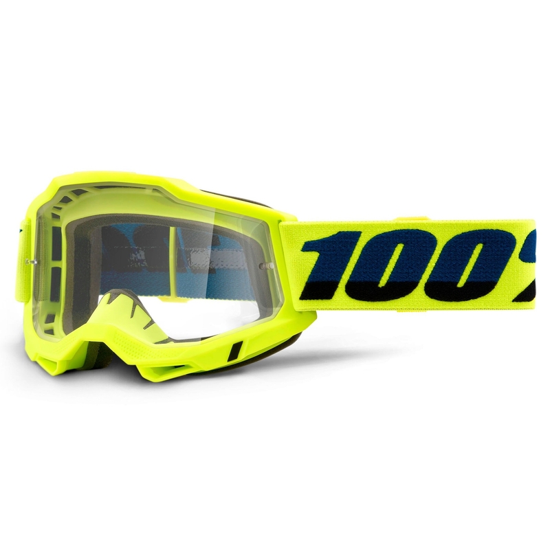 Motokros očala 100% ACCURI 2 OTG fluo rumena (prozorna pleksi)
