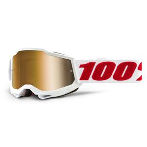 Otroška očala za motokros 100% ACCURI 2 white (gold plexi)