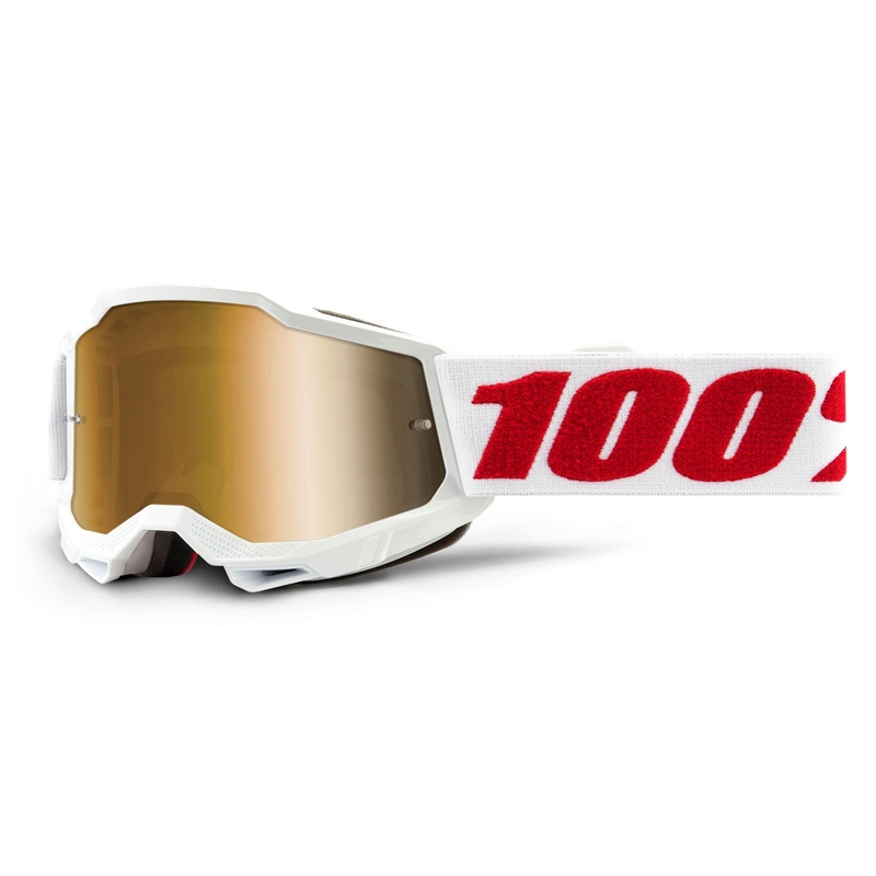 Otroška očala za motokros 100% ACCURI 2 white (gold plexi)