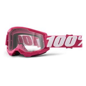 Motokros očala 100% STRATA 2 Fletcher roza (prozoren pleksi)