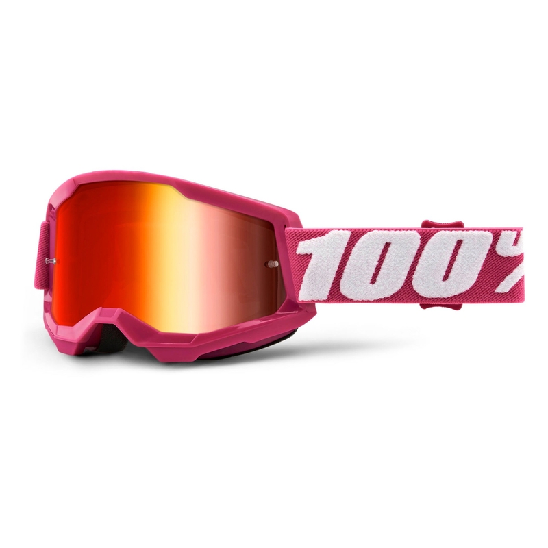 Motokros očala 100% STRATA 2 Fletcher pink (rdeča zrcalna pleksi stekla)