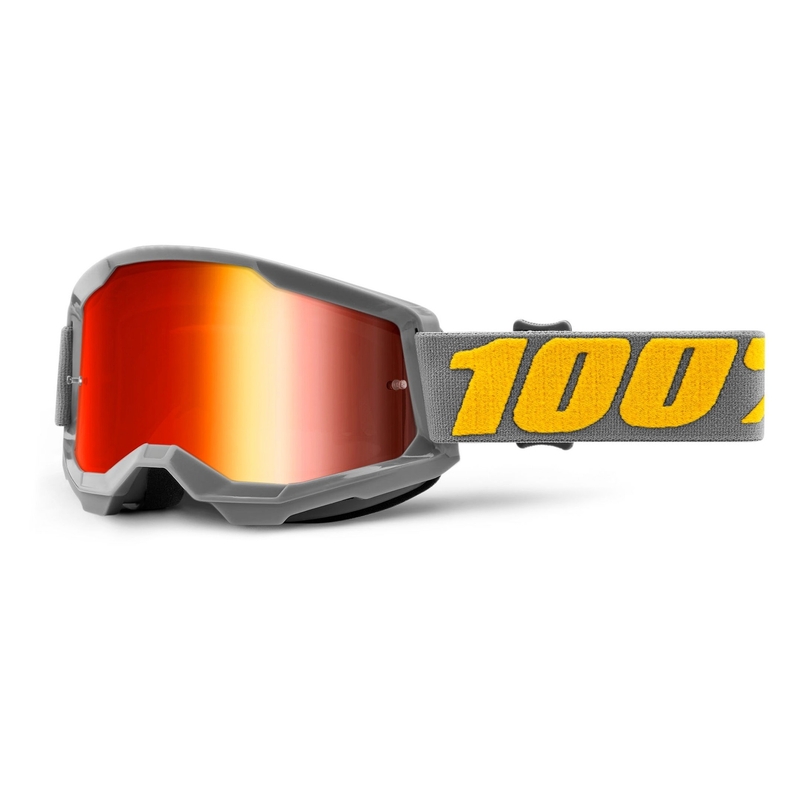 Motokros očala 100% STRATA 2 Izipizi siva (rdeča zrcalna stekla)