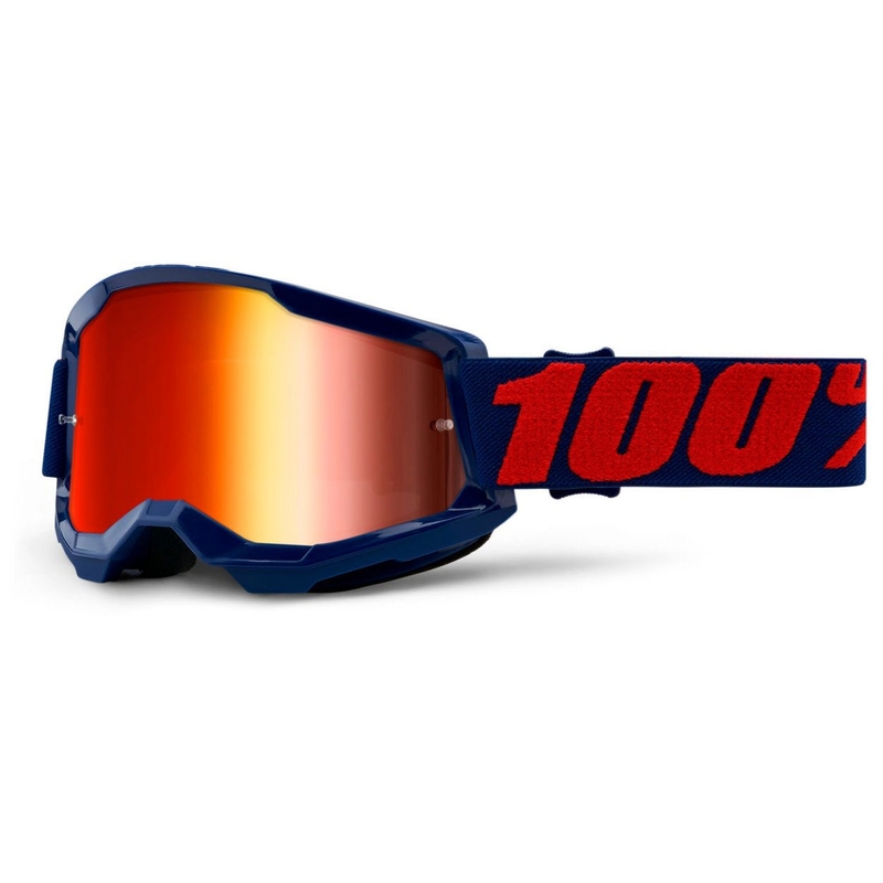 Motokros očala 100% STRATA 2 Masego blue (rdeča zrcalna pleksi stekla)