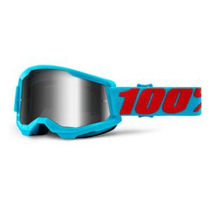 Motokros očala 100% STRATA 2 Summit blue (srebrna zrcalna pleksi stekla)