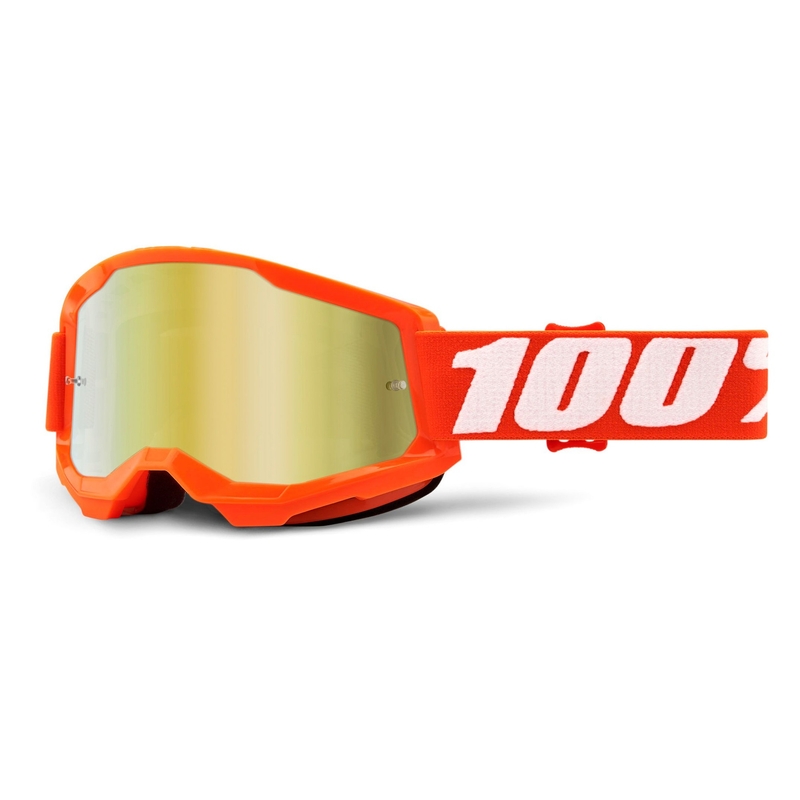 Motokros očala 100% STRATA 2 Orange orange (zlati zrcalni pleksi)