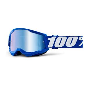 Otroška očala za motokros 100% STRATA 2 blue (zrcalno modra pleksi)