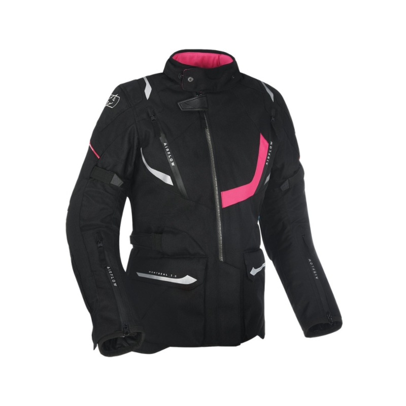 Ženska motoristična jakna Oxford Montreal 3.0 Black and Pink
