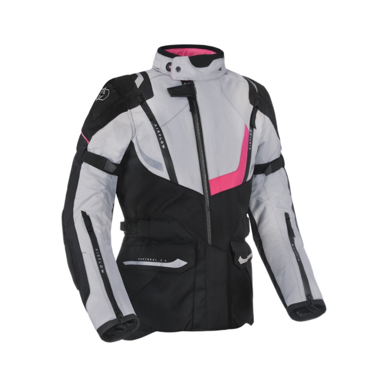 Ženska motoristična jakna Oxford Montreal 3.0 Black-Grey-Pink