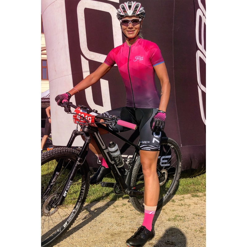 Ženski dres FORCE Gem pink - kratki rokavi razprodaja