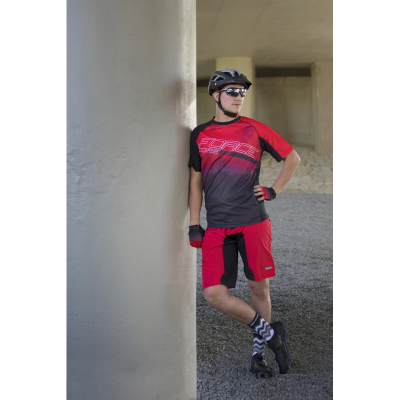 Dres FORCE MTB Core rdeče-črna razprodaja