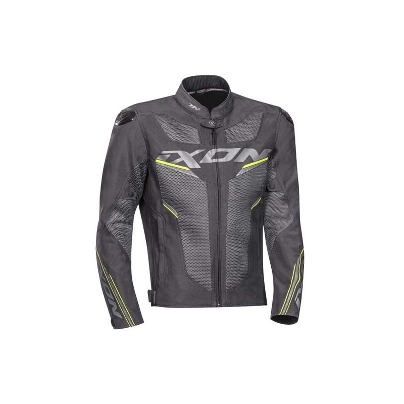 Motoristična jakna IXON Draco sivo-fluo rumena