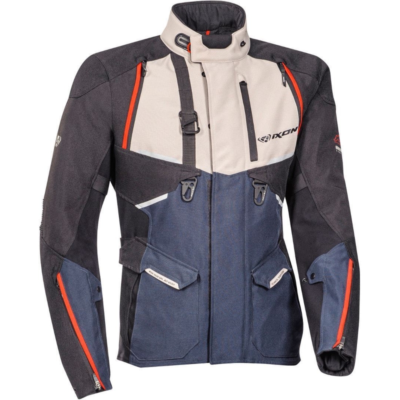Motoristična jakna IXON Eddas black-blue-beige razprodaja