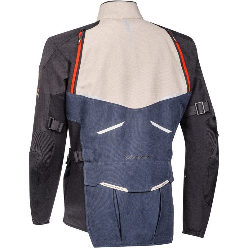 Motoristična jakna IXON Eddas black-blue-beige razprodaja