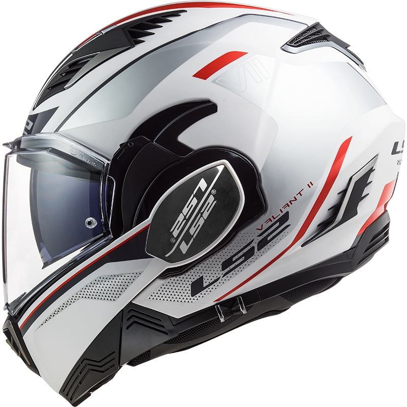 Překlápěcí přilba na motorku LS2 FF900 Valiant II Hub bílo-stříbrná (KOPIE)