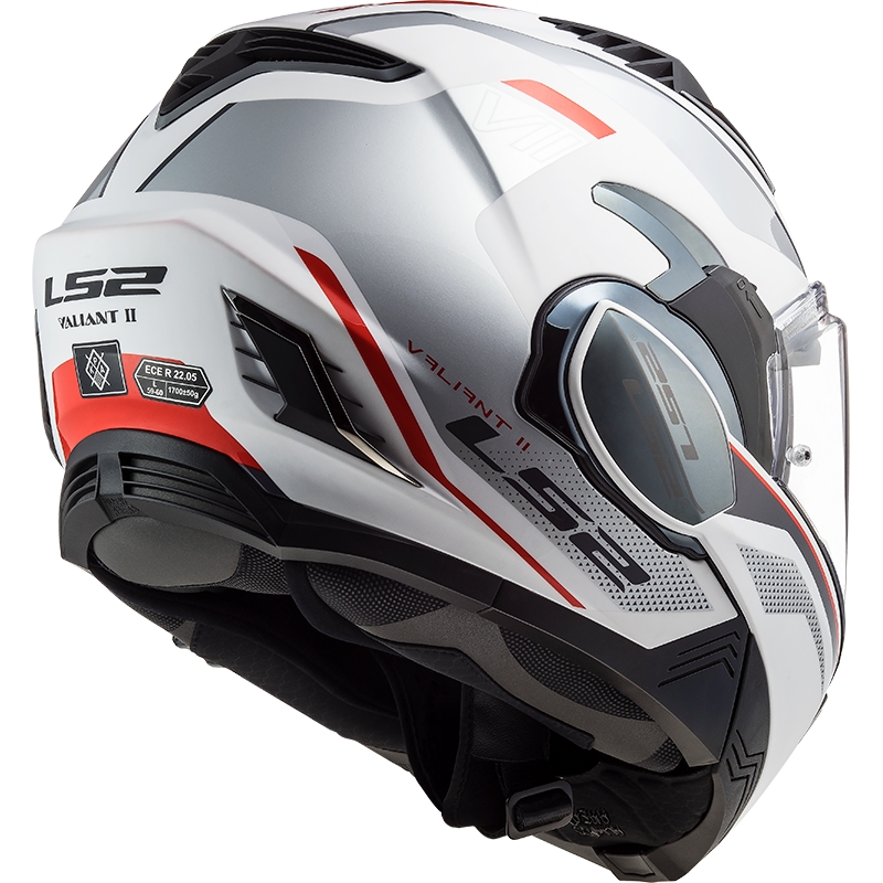 Překlápěcí přilba na motorku LS2 FF900 Valiant II Hub bílo-stříbrná (KOPIE)