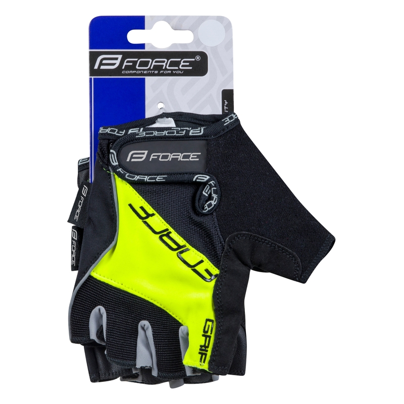 Rokavice FORCE GRIP črno-fluo rumene razprodaja