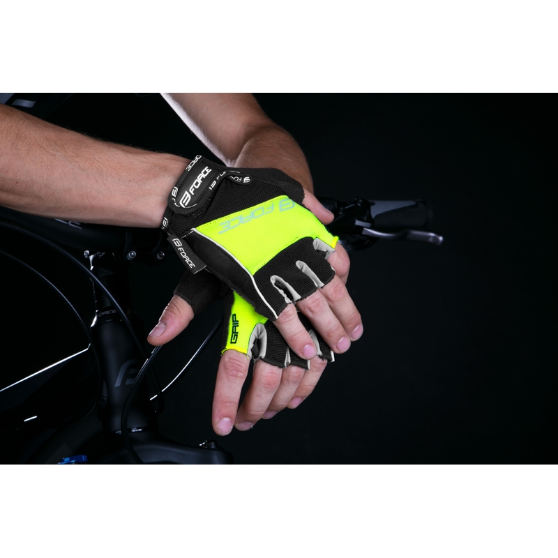 Rokavice FORCE GRIP črno-fluo rumene razprodaja