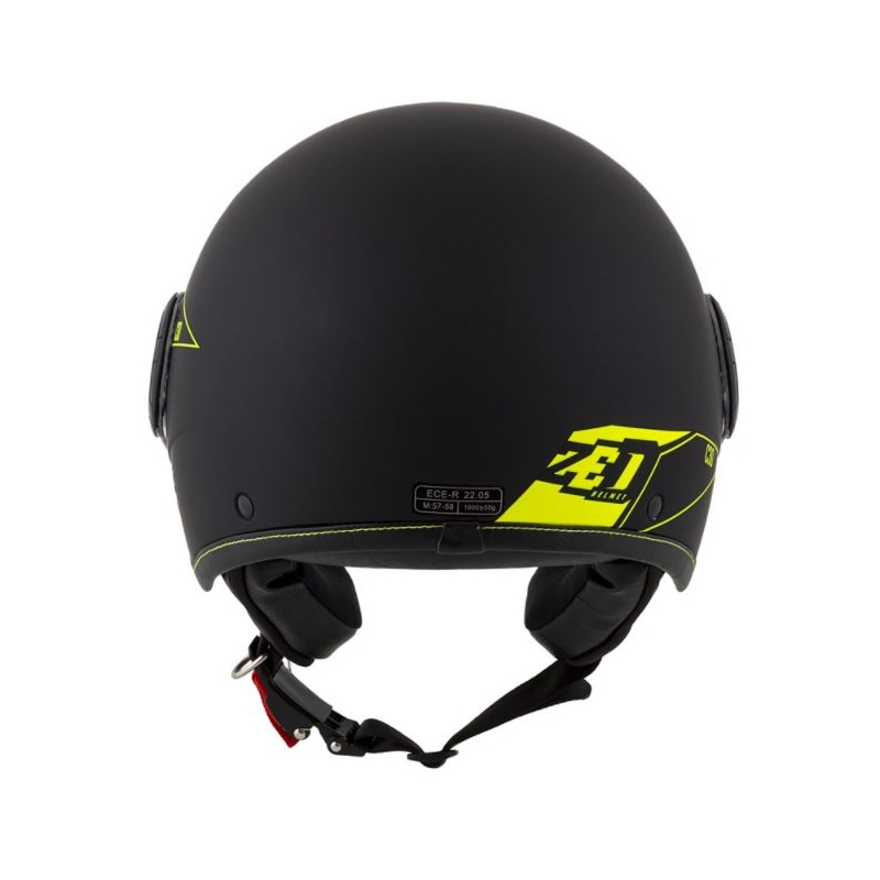 Odprta motoristična čelada ZED C30 črno-fluo rumena mat