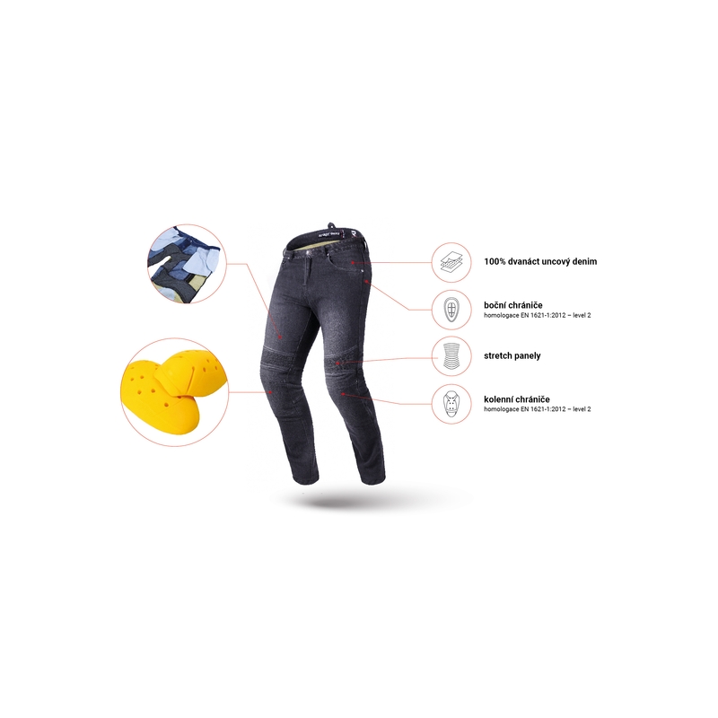 Street Racer Spike II CE Black Motorcycle Jeans