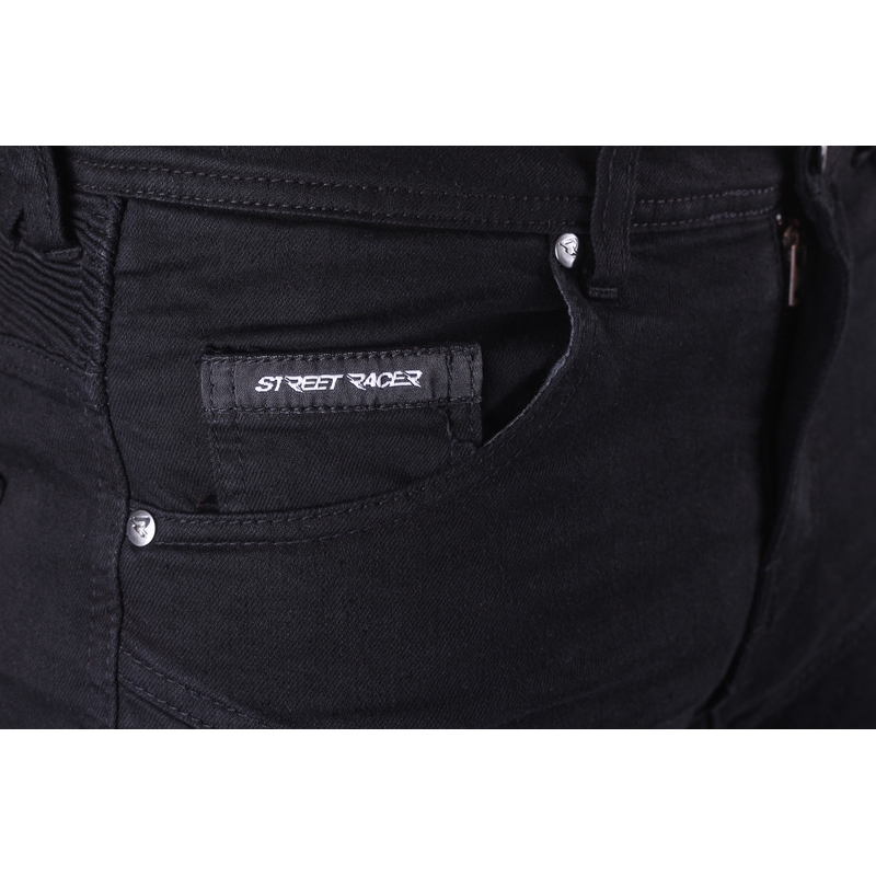 Moto kavbojke Street Racer Stretch II CE črne
