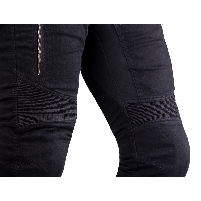 Moto kavbojke Street Racer Stretch II CE črne