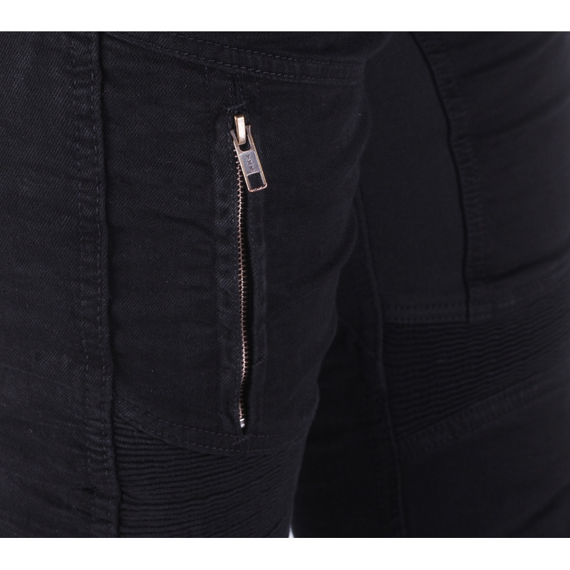Moto kavbojke Street Racer Stretch II CE črne