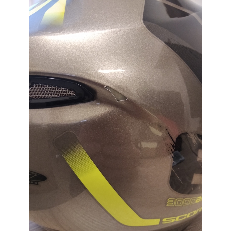 Nagibna čelada Scorpion EXO-3000 Air Creed titan-črna-fluo rumena - razred II