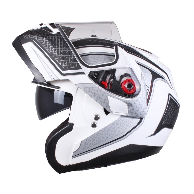 Motoristične čelade Axxis Optimus black-silver-white tip-up razprodaja