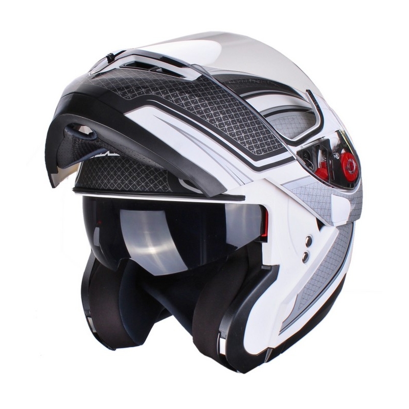 Motoristične čelade Axxis Optimus black-silver-white tip-up razprodaja