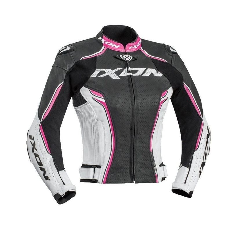 Ženska motoristična jakna IXON Vortex black-white-pink razprodaja