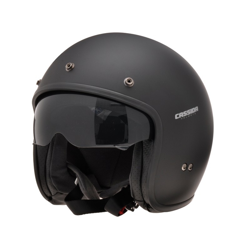 Odprta motoristična čelada Cassida Oxygen black matt - II. kakovost