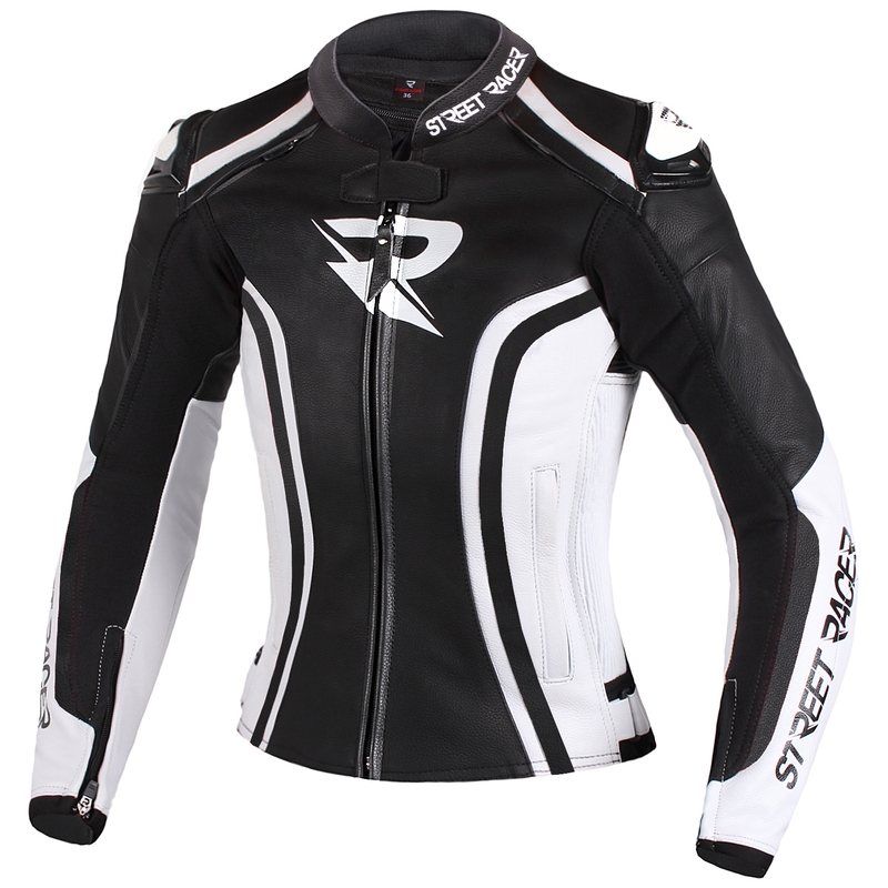 Ženska motoristična jakna Street Racer Electra black and white - II. kakovost