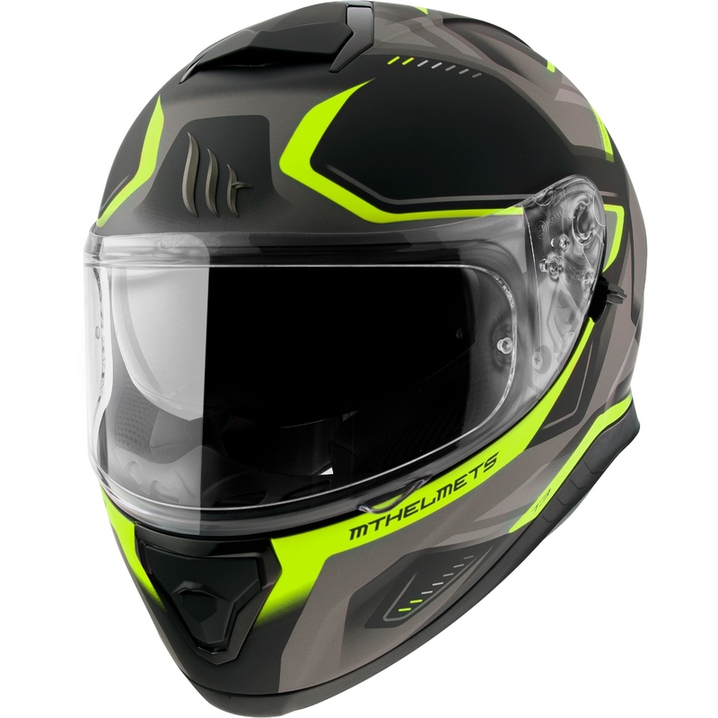 MT Thunder 3 SV Turbine integralna čelada črno-sivo-fluo rumena - razred II