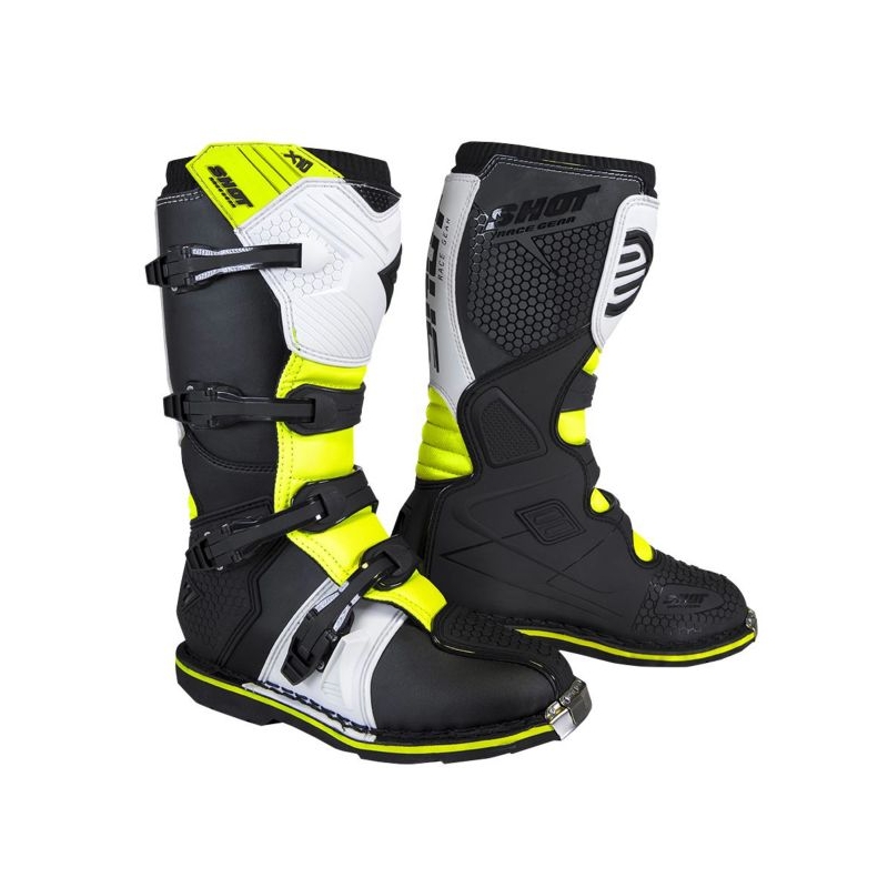 Motoristični škornji Shot X10 2.0 white-fluo yellow razprodaja