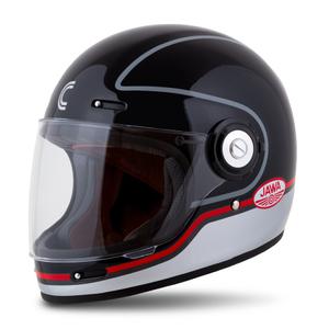 Integralna motoristična čelada Cassida Fibre Jawa Sport črna-srebrna-rdeča