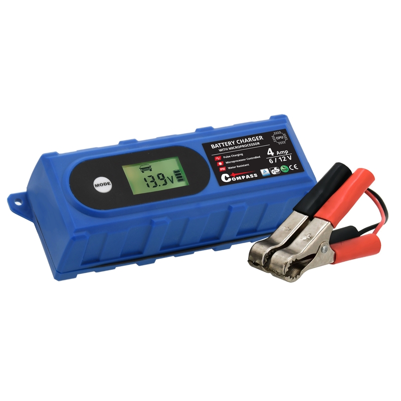 Polnilec baterij z LCD-zaslonom 6/12 V 3,8 A