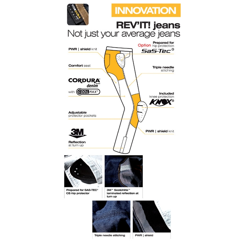 Kevlar Motorcycle Jeans Revit Campo Razširjena razprodaja