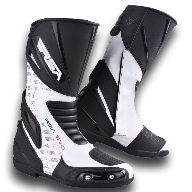 RSA Evo črno-beli motoristični škornji naprodaj razprodaja