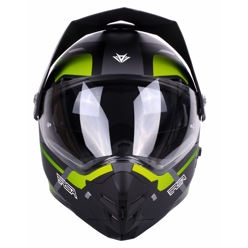 Enduro čelada RSA MX-01 EVO črno-sivo-fluo zelena