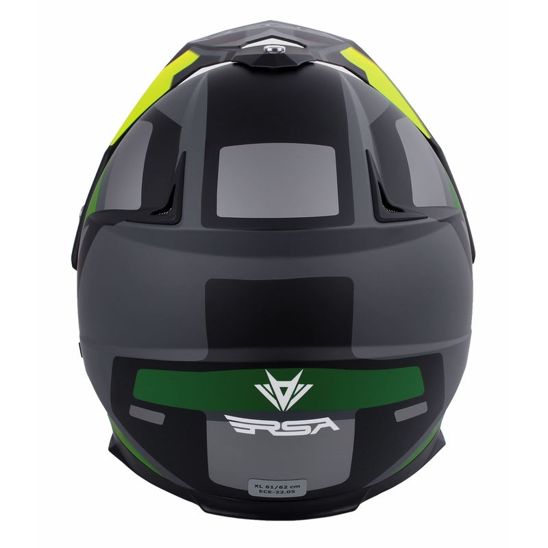 Enduro čelada RSA MX-01 EVO črno-sivo-fluo zelena