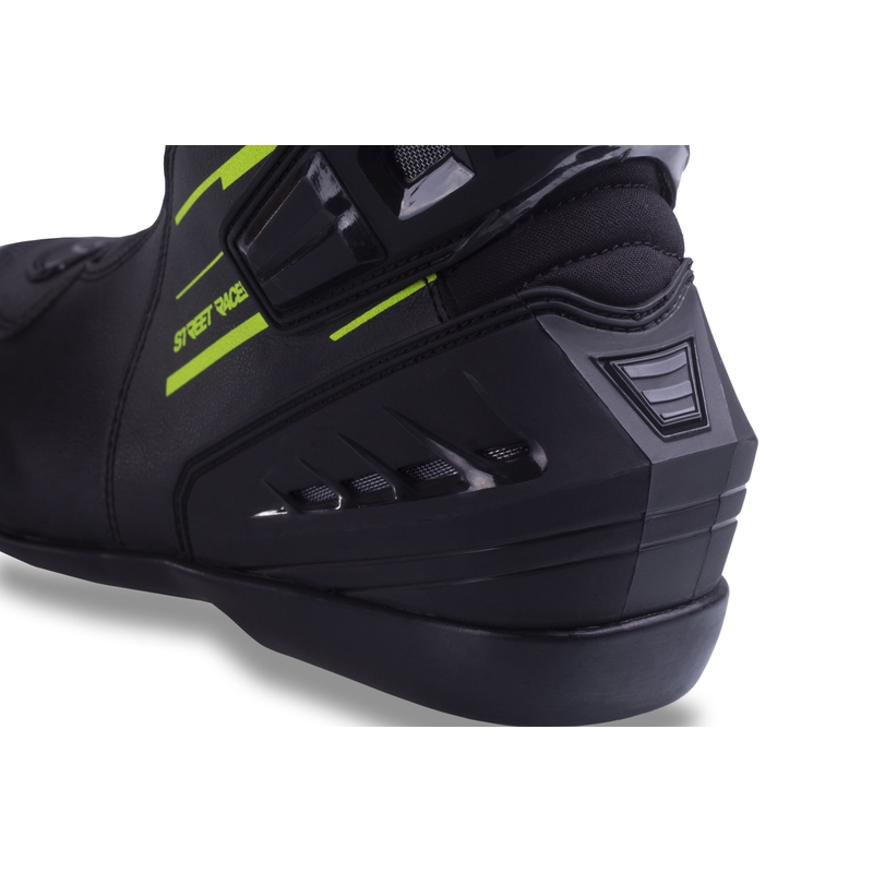 Street Racer Grid Black-Fluo Yellow Motoristični škornji