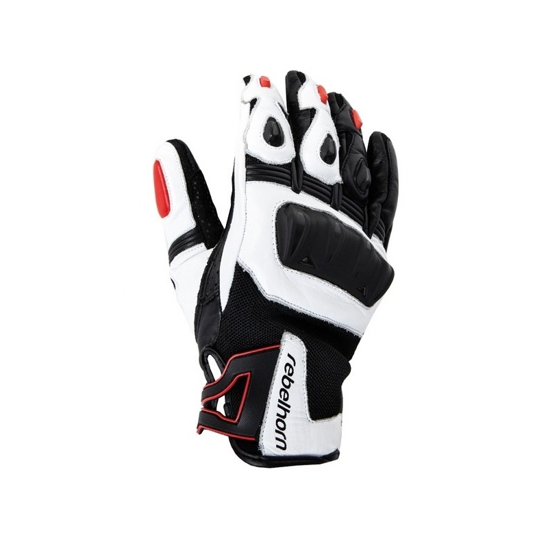 Rebelhorn Flux Black-White-Red Motoristične rokavice razprodaja