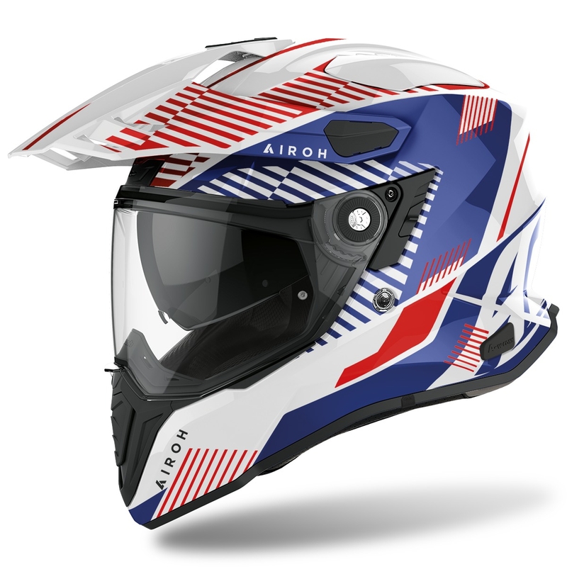 Enduro čelada Airoh Commander Boost 2022 modro-bela bleščeča razprodaja