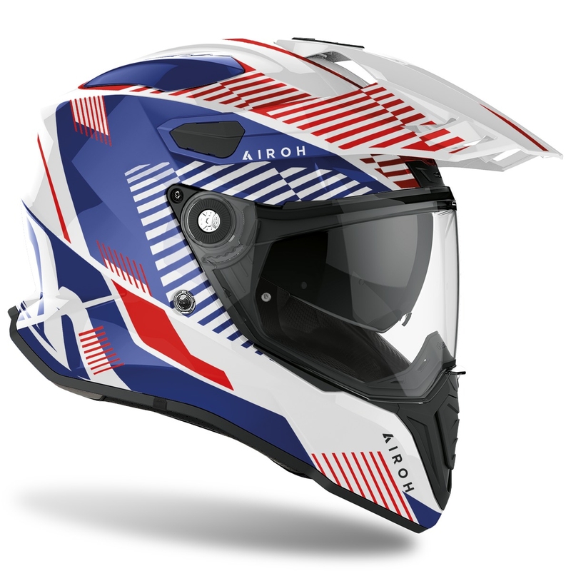 Enduro čelada Airoh Commander Boost 2022 modro-bela bleščeča razprodaja